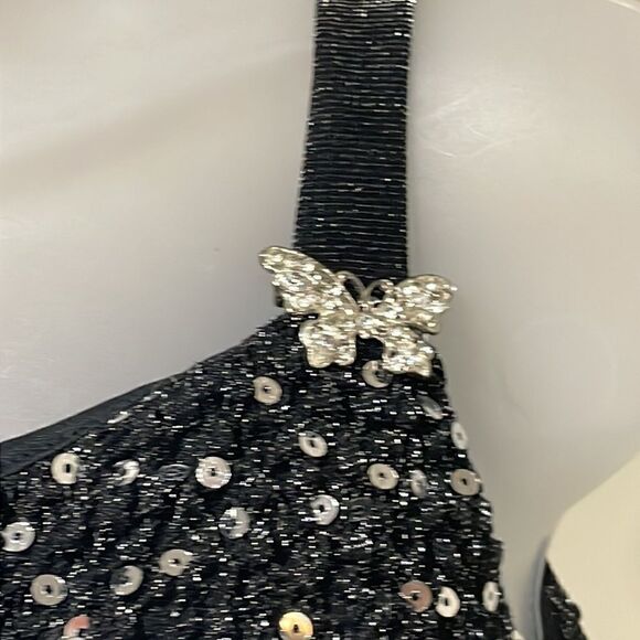 NWOT Betsy & Adam by Jaslene Sequin Jeweled Evening Dress.  Size 6 S small - Picture 5 of 13